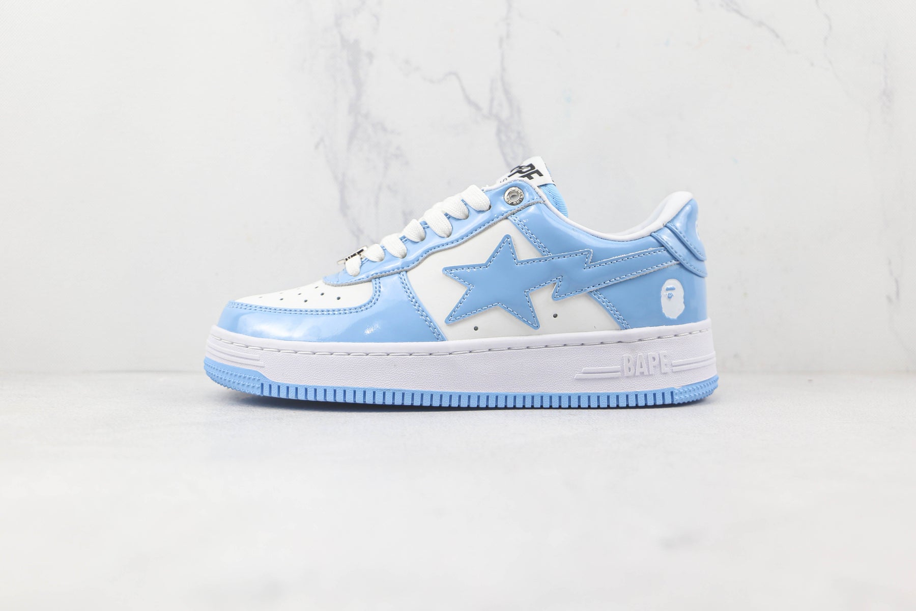 Bape Sta Patent Leather Blue White - Luxe Premium Brazil