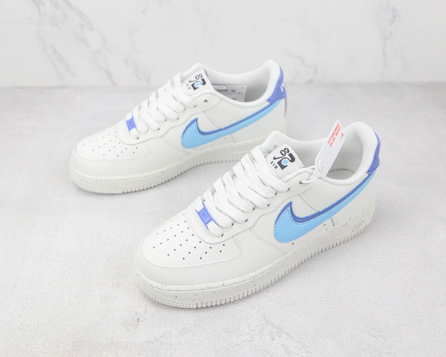 Nike Air Force 1 82 Double Swoosh White Médium Blue My Store