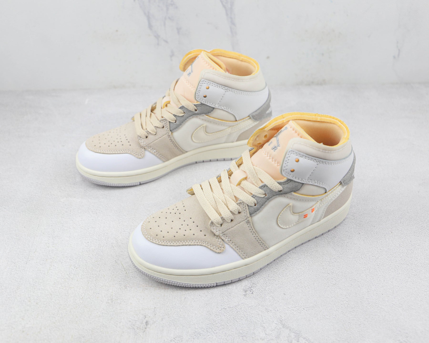 Jordan 1 Mid Craft Inside Out White Grey - Luxe Premium Brazil