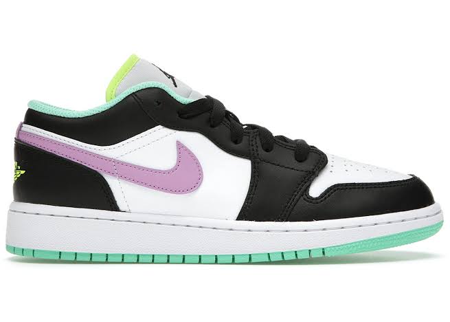 Jordan 1 Low Green Glow Violet Shock Luxe Premium Brazil