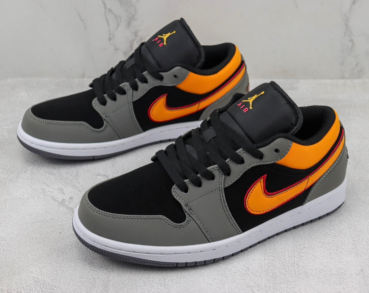 Jordan 1 Low Graphite Vivid Orange Luxe Premium Brazil