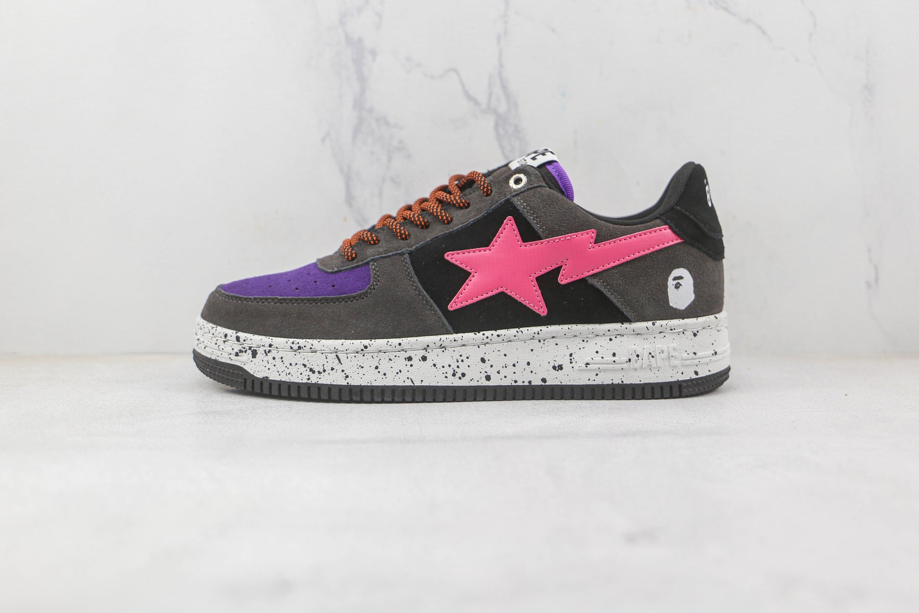 Bape Sta Black Grey Pink Suede - Luxe Premium Brazil