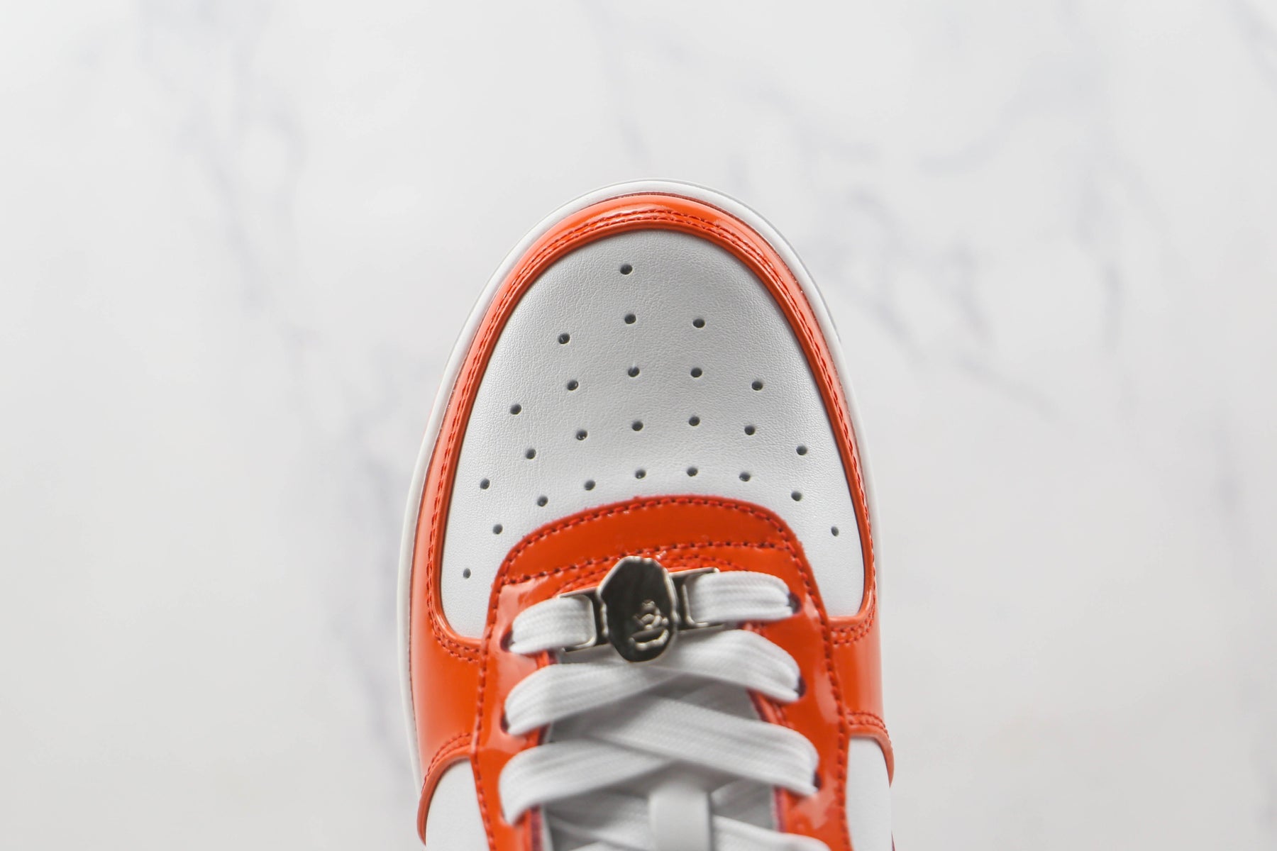 Bape Sta Patent Leather Orange White - Luxe Premium Brazil