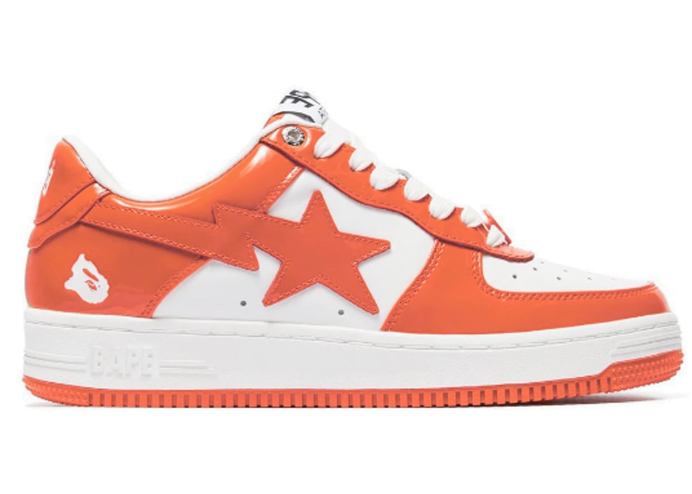 Bape Sta Patent Leather Orange White - Luxe Premium Brazil