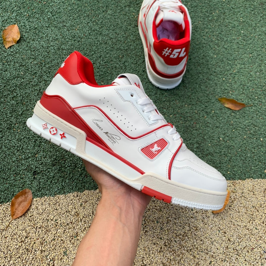 Louis Vuitton Trainer Bordeaux White Red - Luxe Premium Brazil
