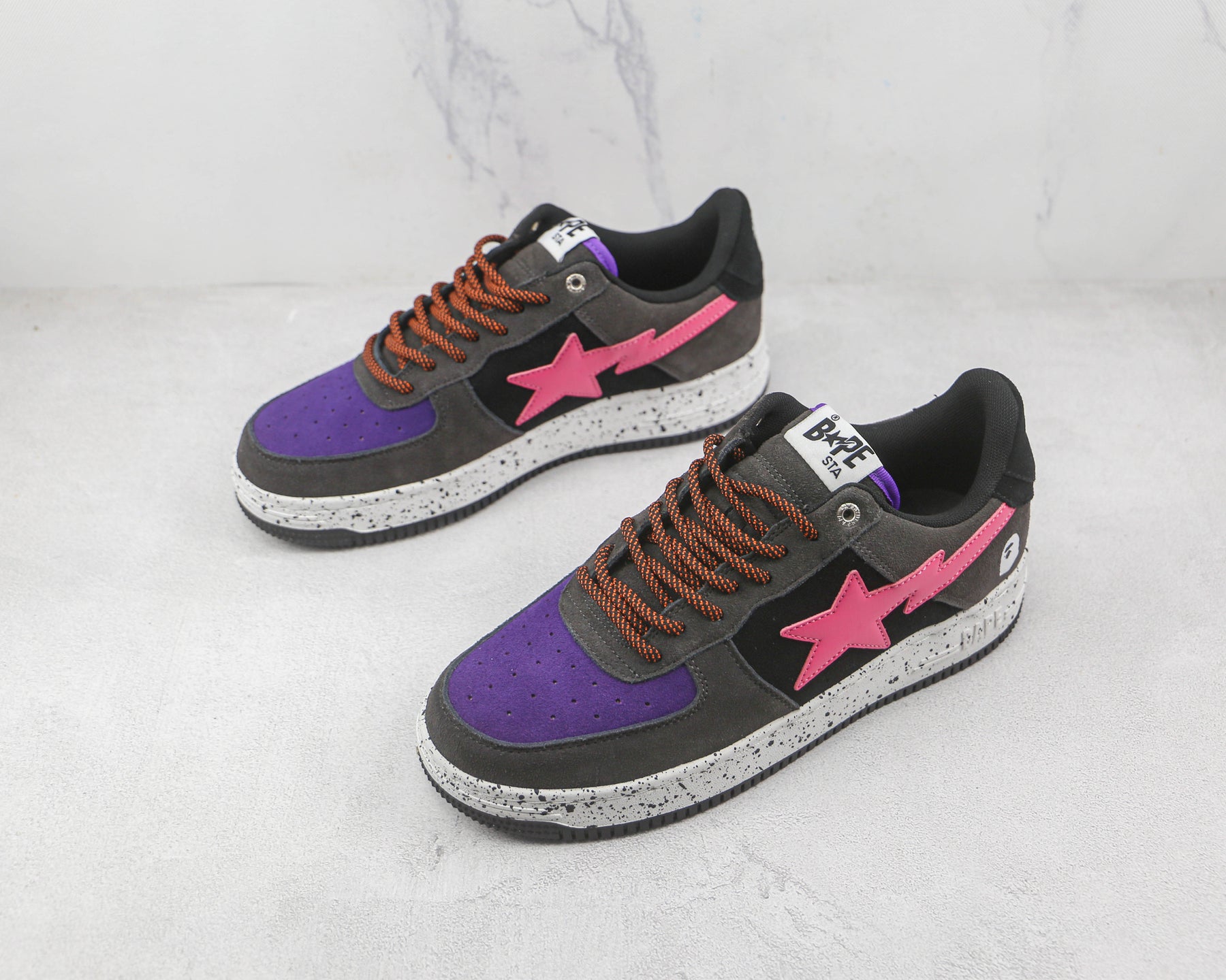 Bape Sta Black Grey Pink Suede - Luxe Premium Brazil
