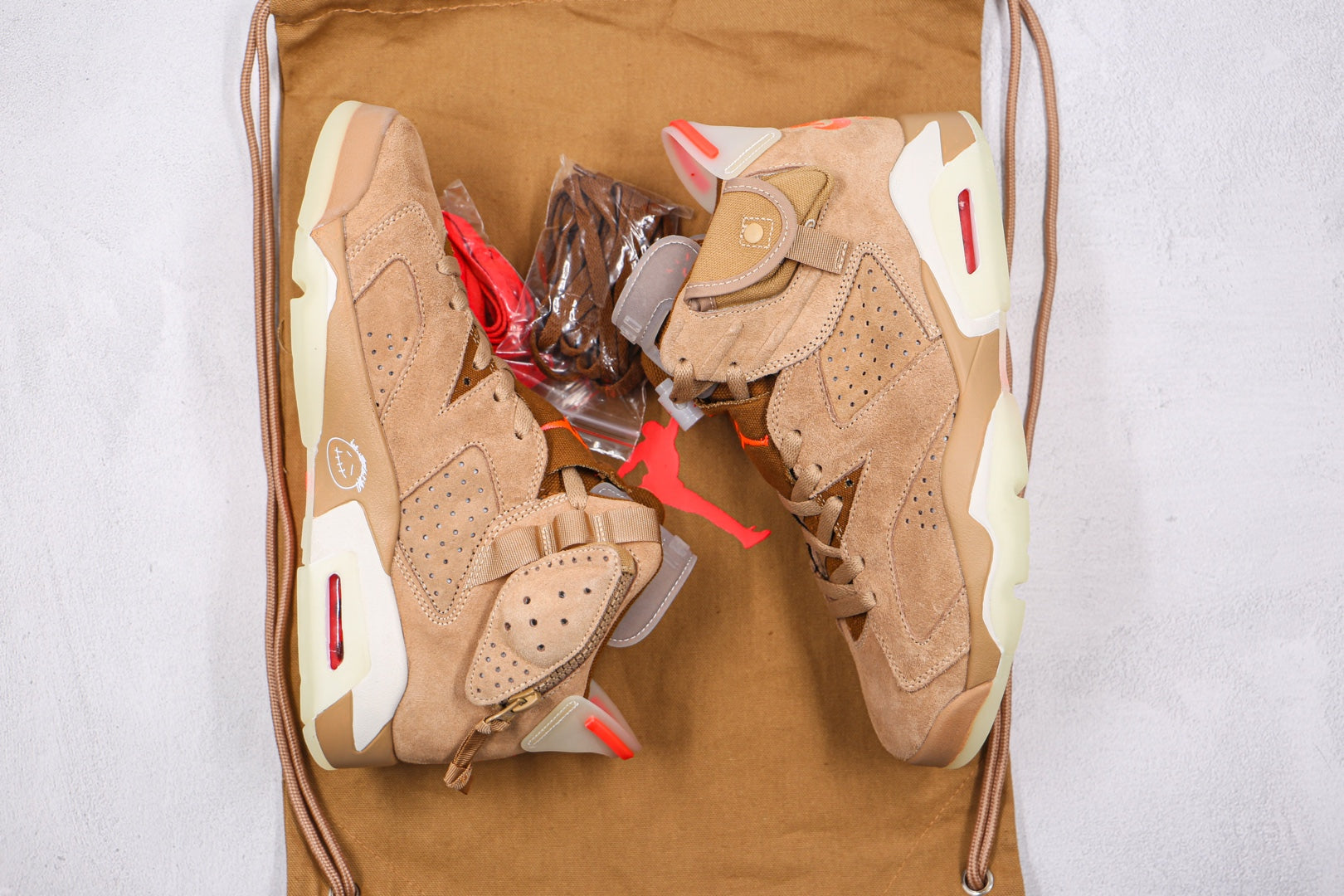 Jordan 6 Retro Travis Scott British Khaki - Luxe Premium Brazil