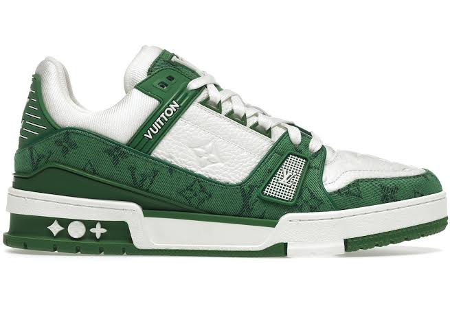 Louis Vuitton Trainer Green Monogram Denim White - Luxe Premium Brazil
