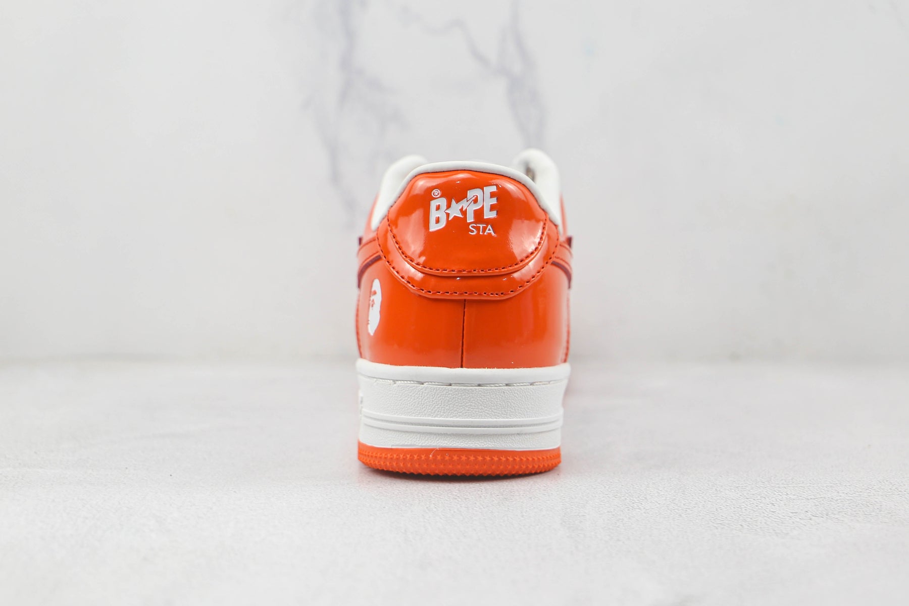 Bape Sta Patent Leather Orange White - Luxe Premium Brazil