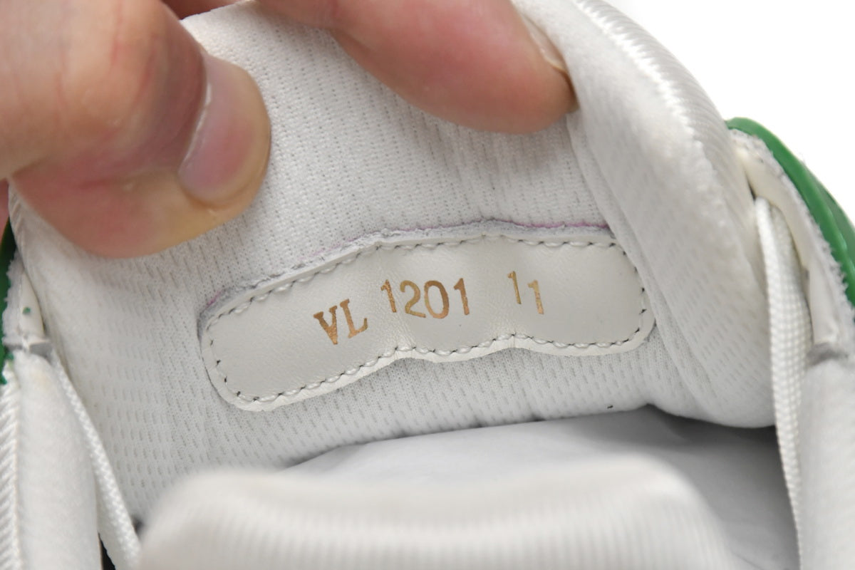 Louis Vuitton Trainer Green Monogram Denim White - Luxe Premium Brazil