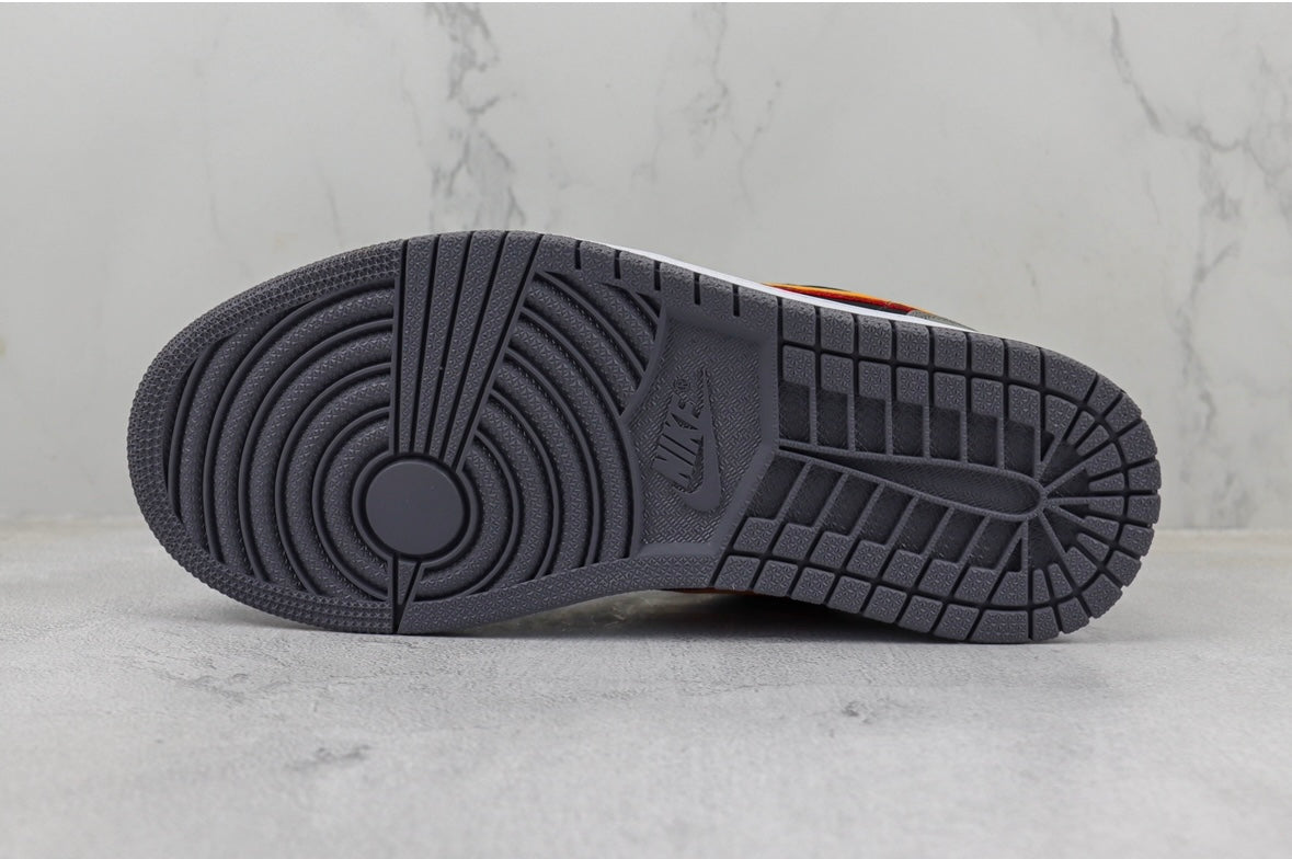 Jordan 1 Low Graphite Vivid Orange Luxe Premium Brazil