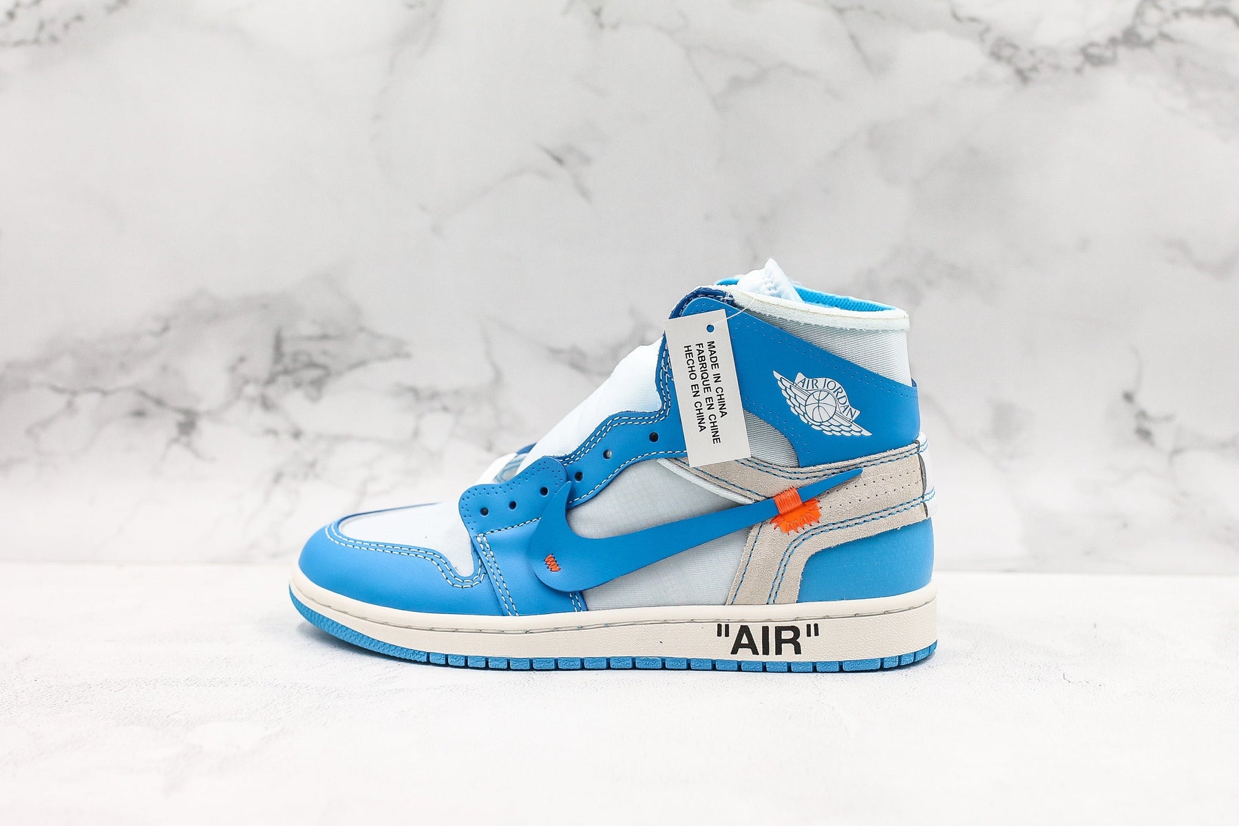 Jordan 1 Retro High Off-White University Blue Luxe Premium Brazil