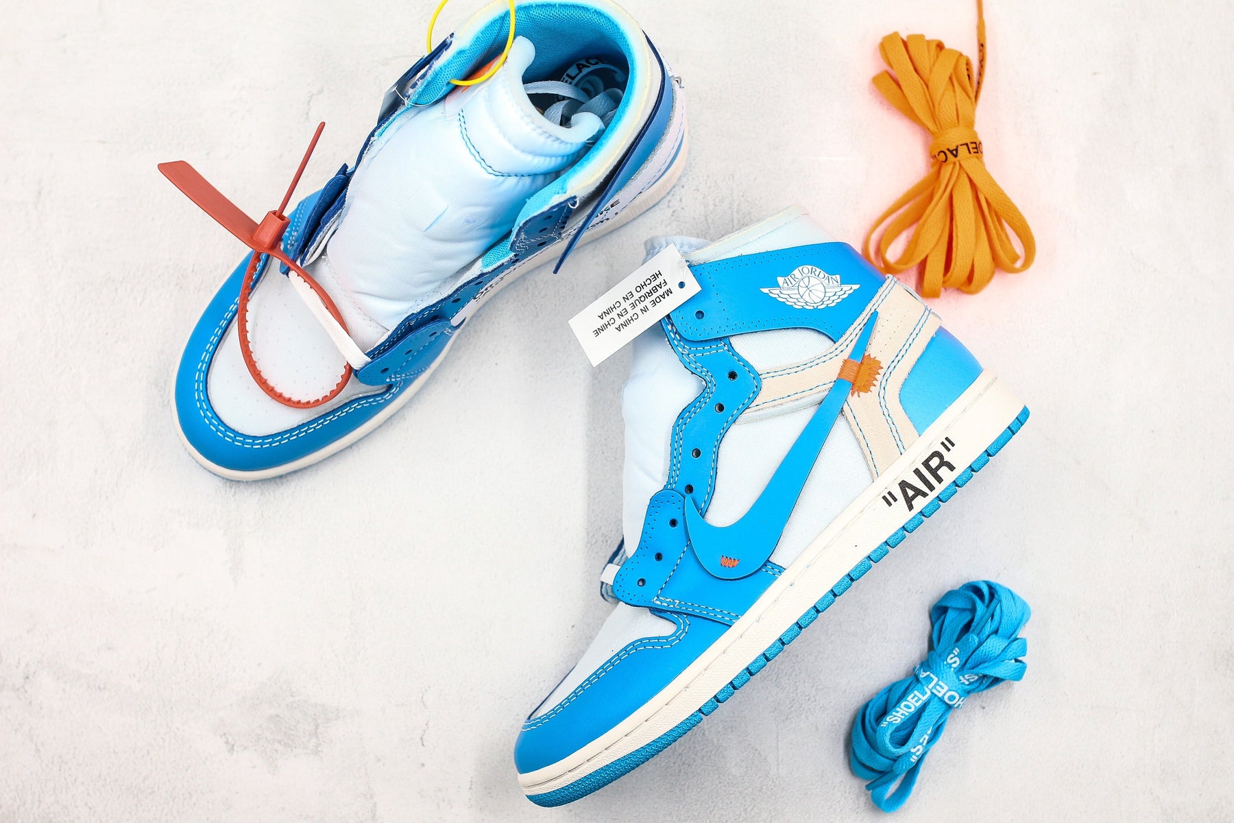 Jordan 1 Retro High Off-White University Blue Luxe Premium Brazil