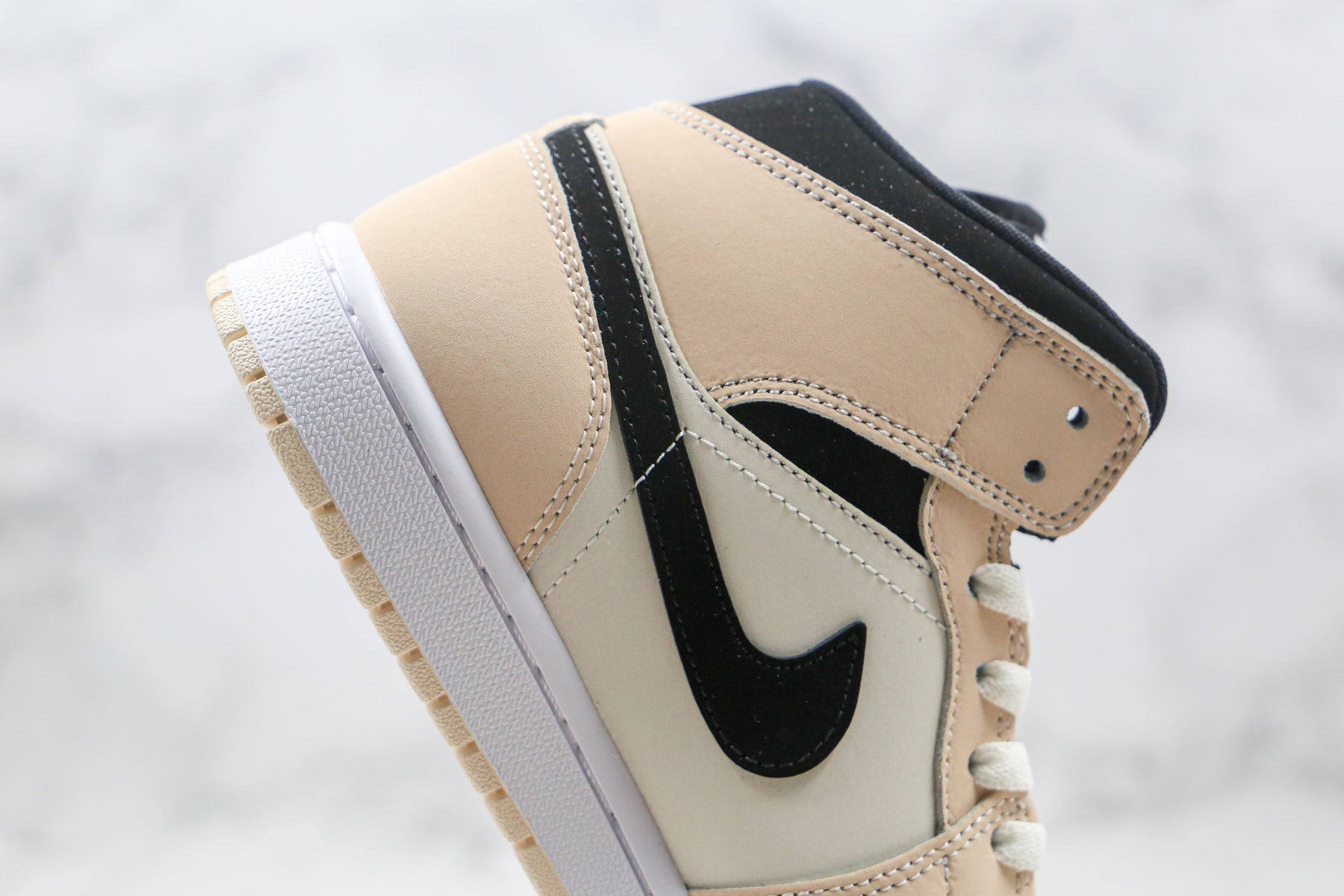 Jordan 1 Mid Barely Orange Light Violet Luxe Premium Brazil