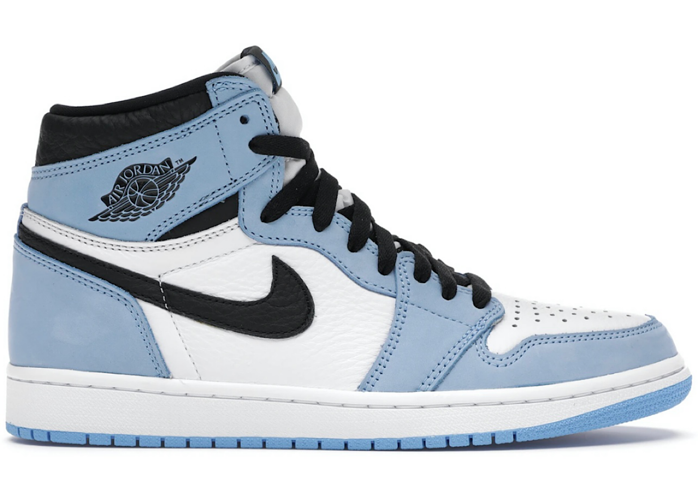 Jordan 1 Retro High White University Blue Black Luxe Premium Brazil