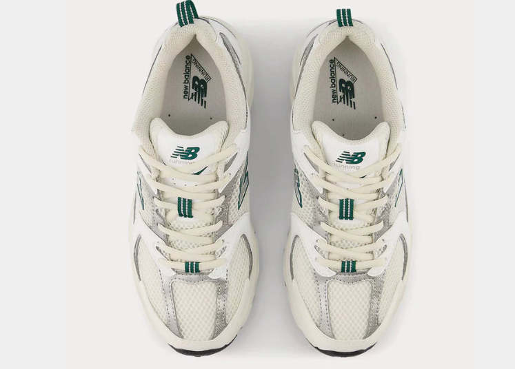 New Balance 530 Sea Salt White Marsh Green Luxe Premium Brazil