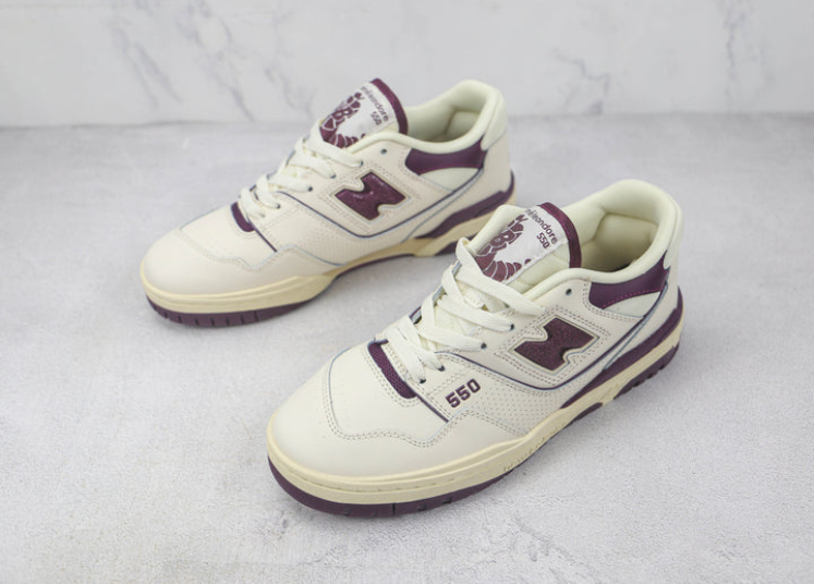 New Balance 550 Sea Salt Burgundy Luxe Premium Brazil