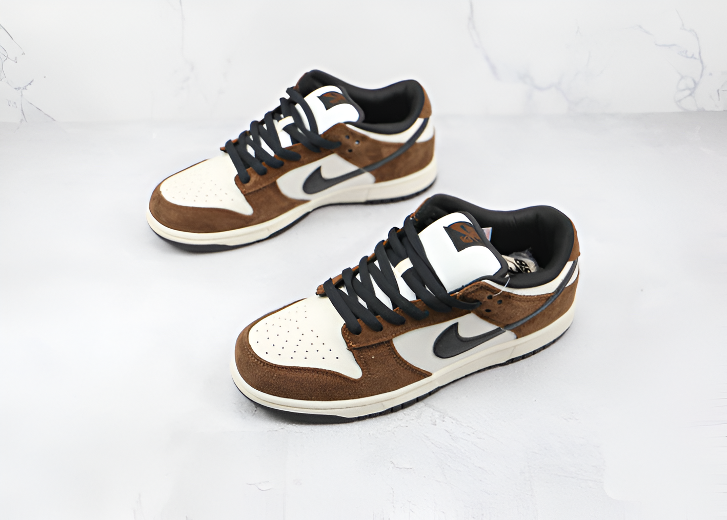 Nike SB Dunk Low White Black Trail End Brown Luxe Premium Brazil