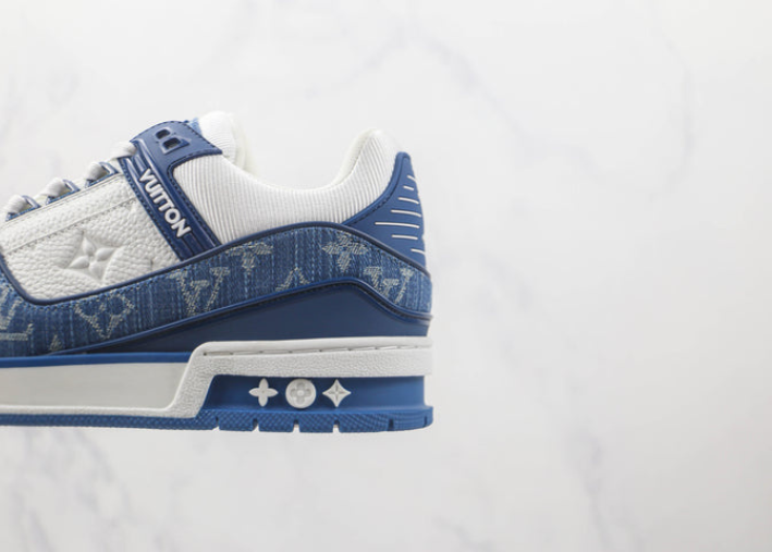 Louis Vuitton LV Trainer Monogram Denim White Blue Luxe Premium Brazil