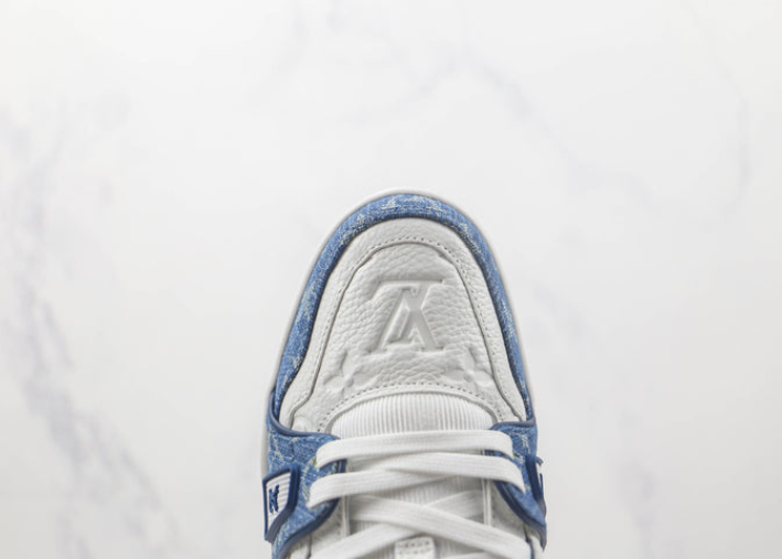Louis Vuitton LV Trainer Monogram Denim White Blue Luxe Premium Brazil