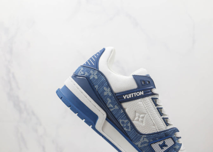 Louis Vuitton LV Trainer Monogram Denim White Blue Luxe Premium Brazil
