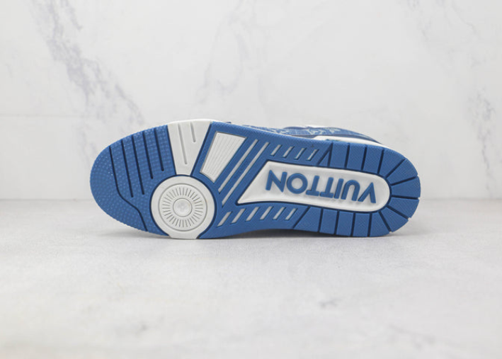 Louis Vuitton LV Trainer Monogram Denim White Blue Luxe Premium Brazil