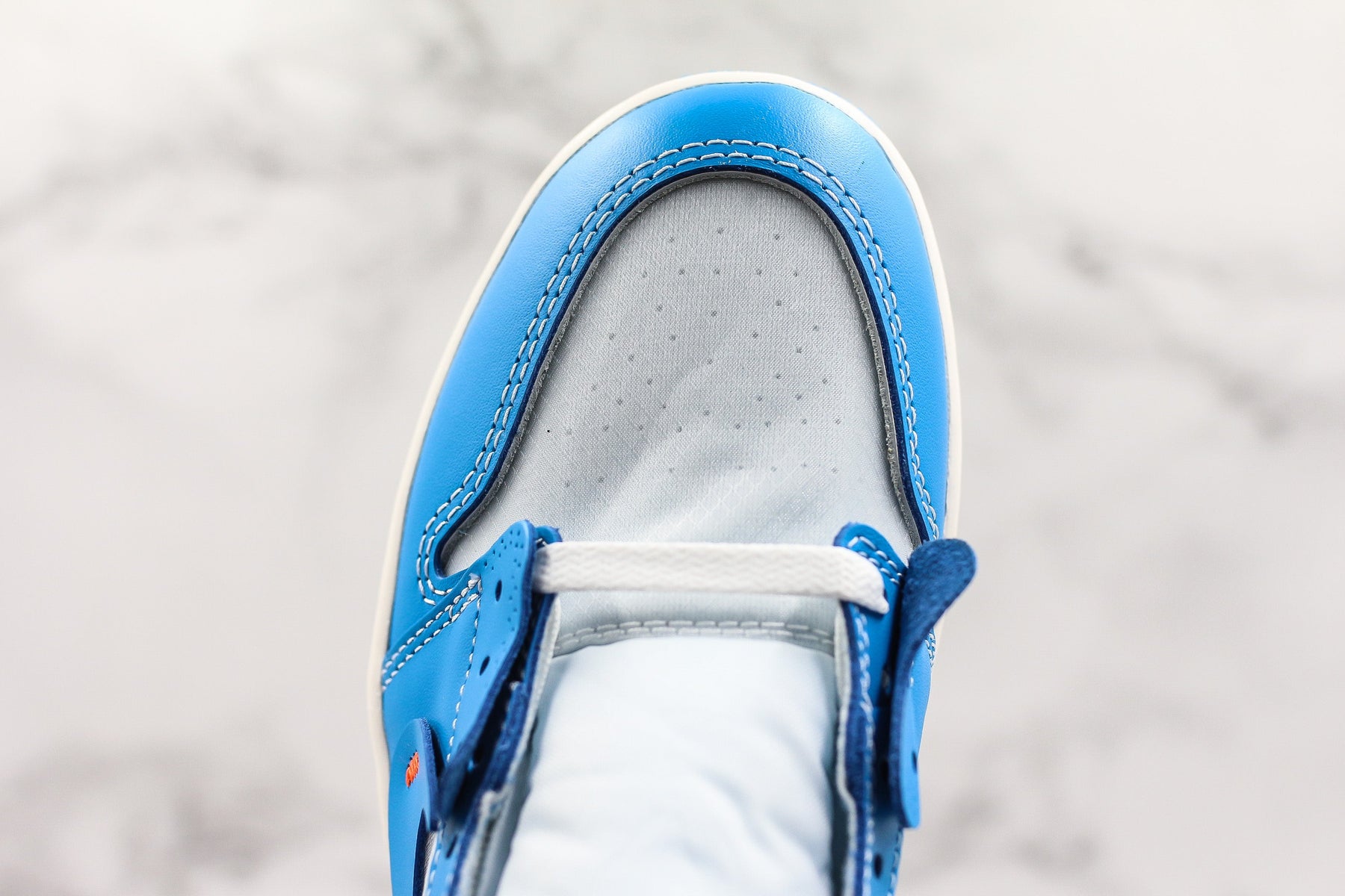 Jordan 1 Retro High Off-White University Blue Luxe Premium Brazil