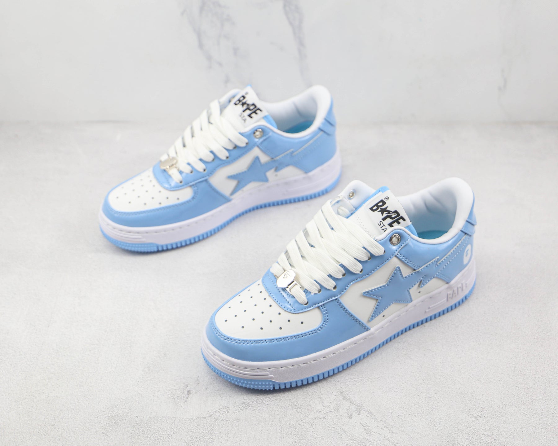 Bape Sta Patent Leather Blue White - Luxe Premium Brazil