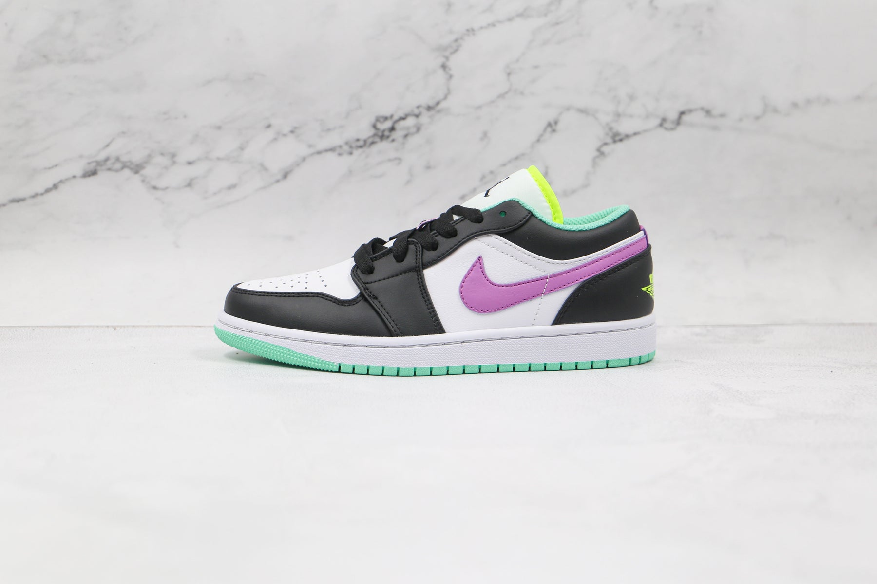 Jordan 1 Low Green Glow Violet Shock Luxe Premium Brazil
