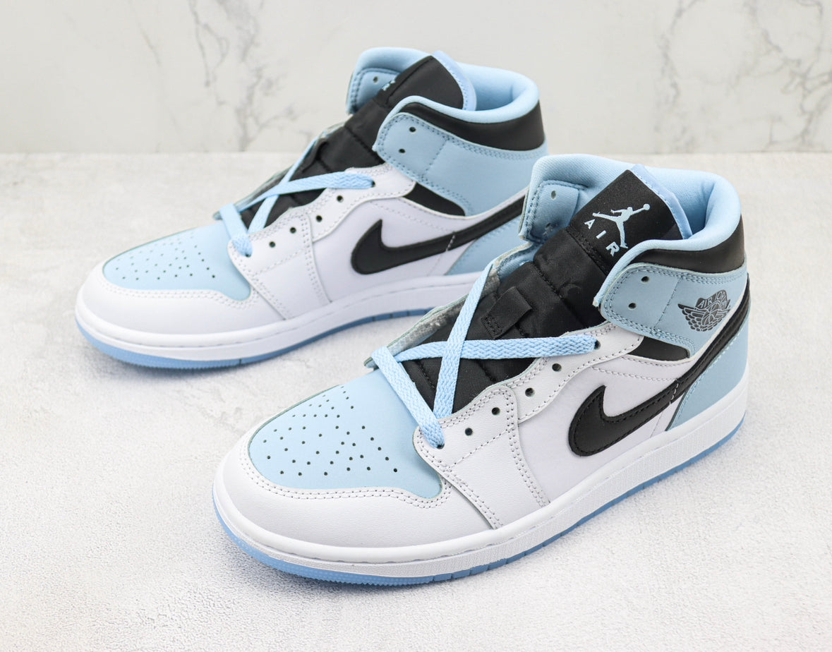 Jordan 1 Mid Ice Blue Luxe Premium Brazil