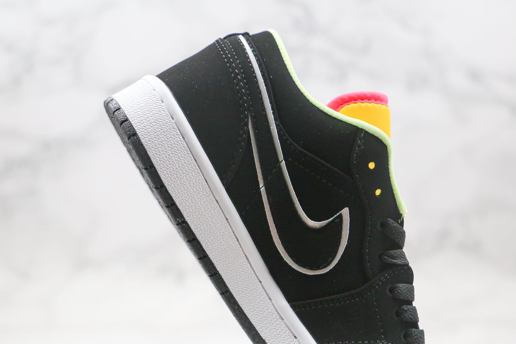 Jordan 1 Low Black Aurora Green Laser Orange Luxe Premium Brazil