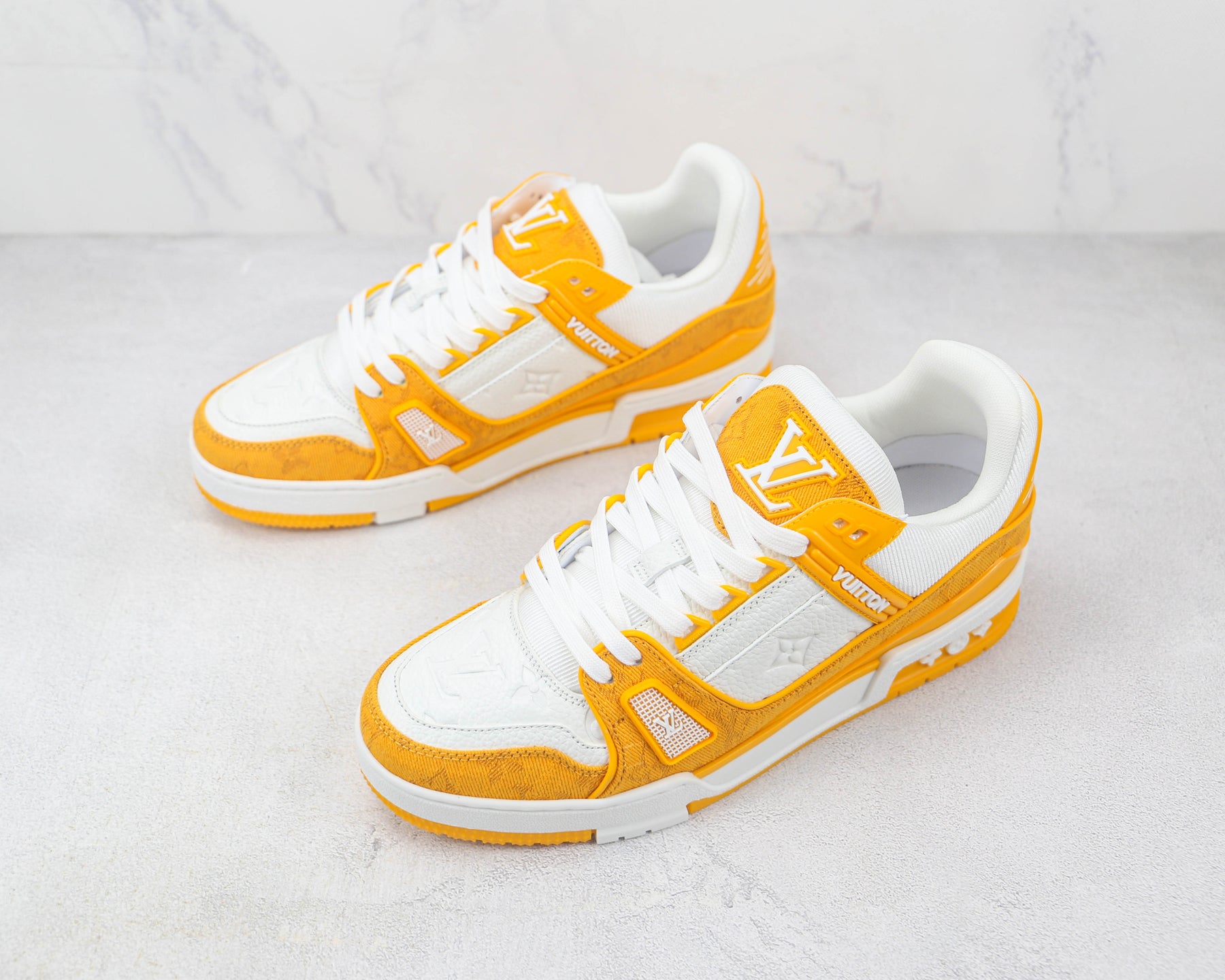 Louis Vuitton Trainer Yellow Monogram Denim White - Luxe Premium Brazil