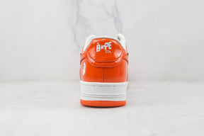 Bape Sta Patent Leather Orange White