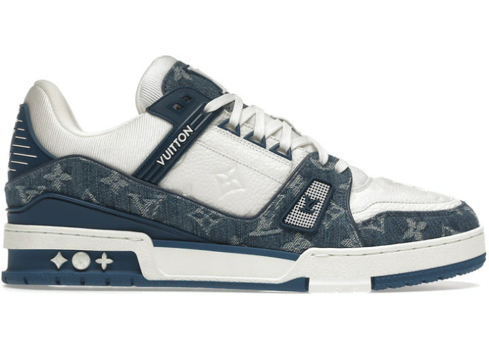 Louis Vuitton LV Trainer Monogram Denim White Blue Luxe Premium Brazil