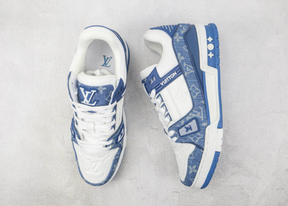 Louis Vuitton LV Trainer Monogram Denim White Blue Luxe Premium Brazil