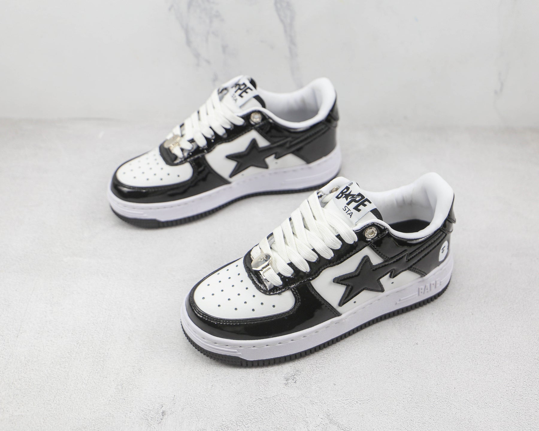 Bape Sta Patent Black White - Luxe Premium Brazil