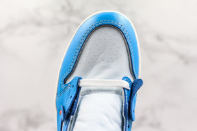 Jordan 1 Retro High Off-White University Blue Luxe Premium Brazil