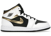 Jordan 1 Mid White Gold Black Luxe Premium Brazil