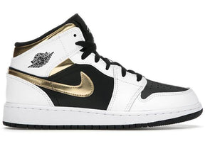 Jordan 1 Mid White Gold Black Luxe Premium Brazil